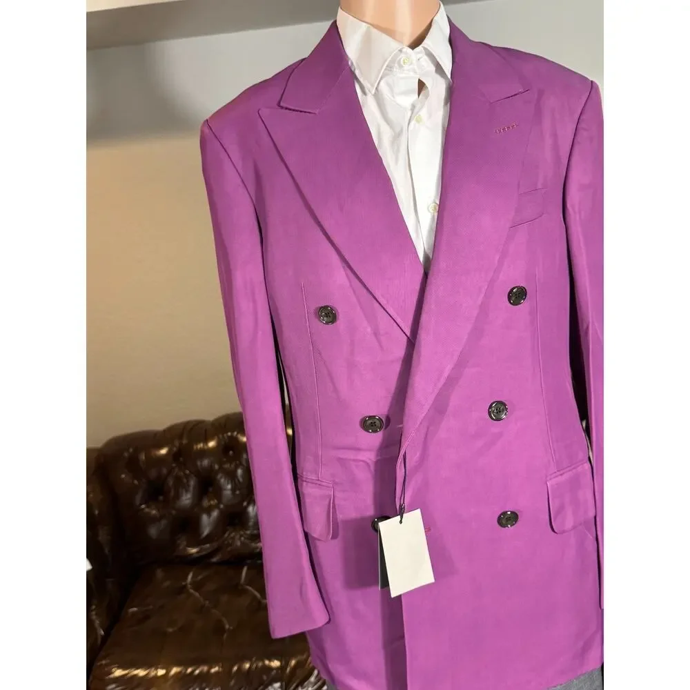 Tom Ford Magenta Purple Double Breasted Blazer Sportcoat 46IT 38R New W Tags